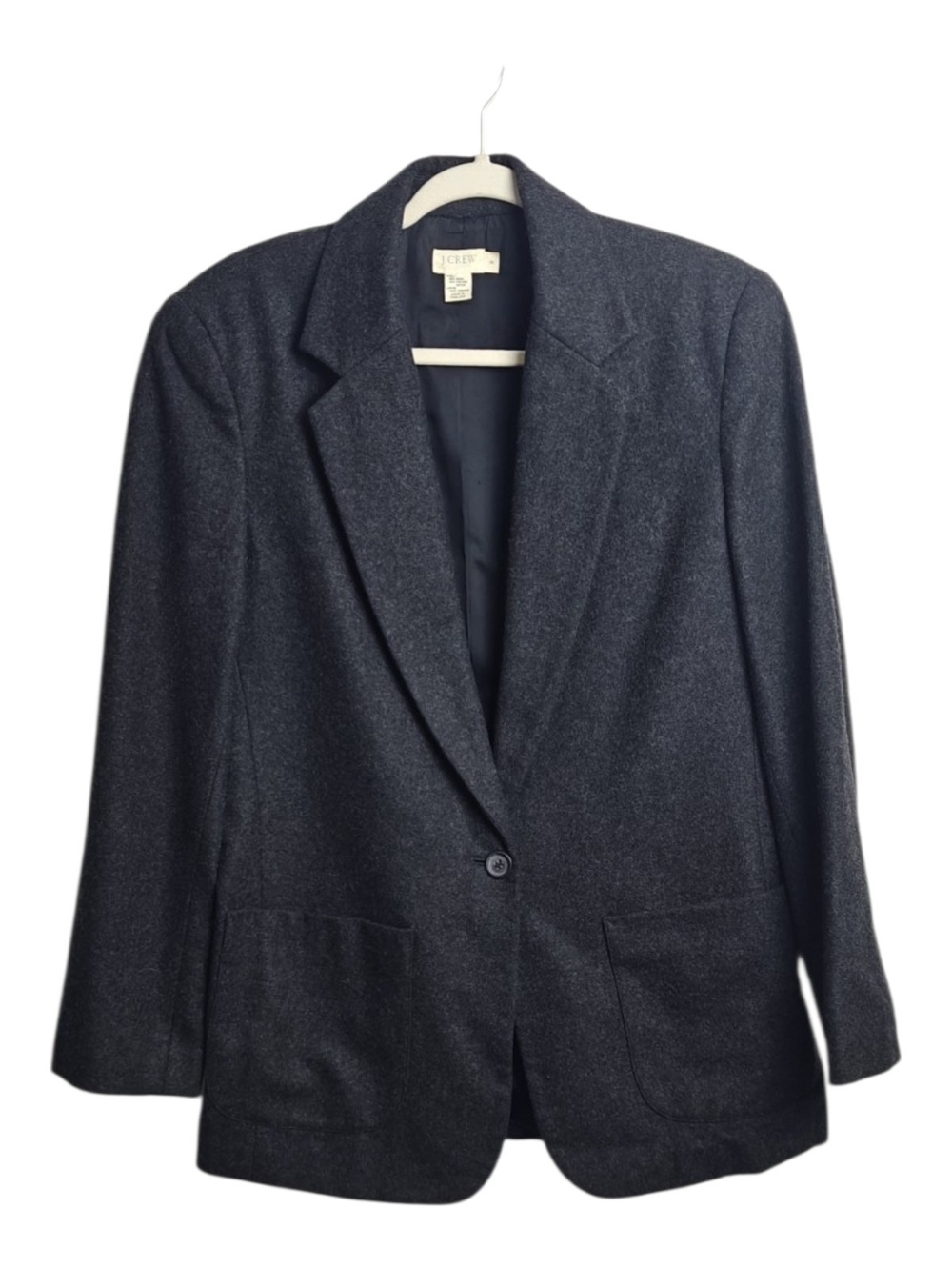J. Crew Dark Charcoal Wool-Blend Single-Button Blazer